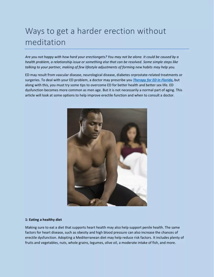 ways to get a harder erection without meditation
