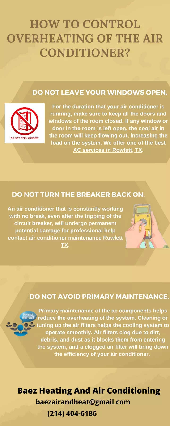 how to control overheating of the air conditioner