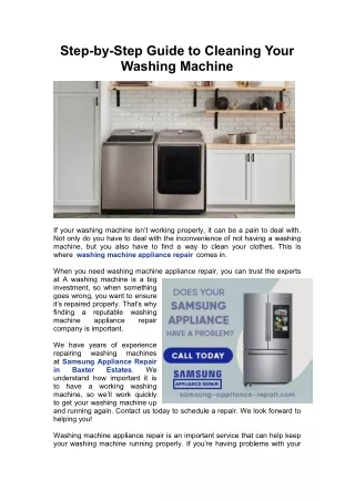 Step-by-Step Guide to Cleaning Your Washing Machine