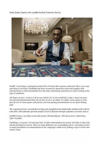 great quality casinos with juad88 the best