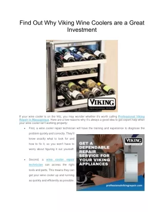 Find Out Why Viking Wine Coolers are a Great Investment