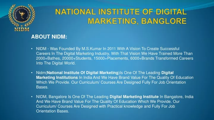 national institute of digital marketing banglore