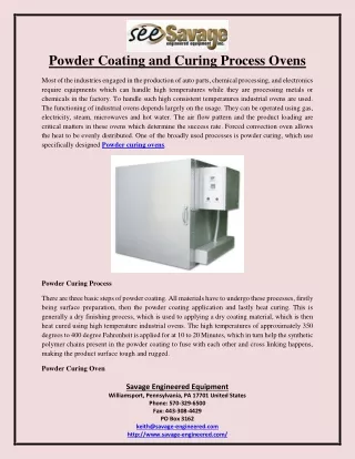 powder coating and curing process ovens