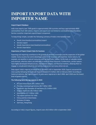 import export data with importer name