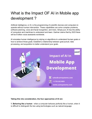 what is the impact of ai in mobile app development