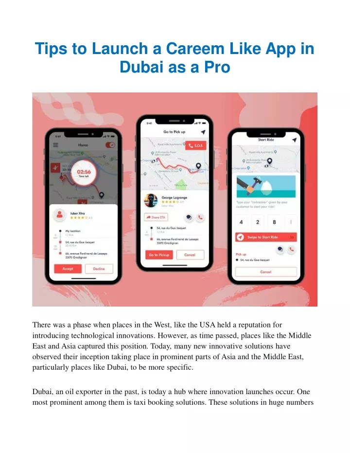 tips to launch a careem like app in dubai as a pro