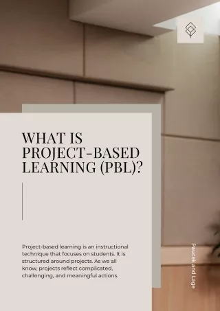 what is project based learning pbl