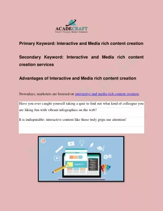 primary keyword interactive and media rich