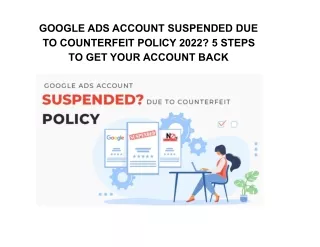 google ads account suspended due to counterfeit