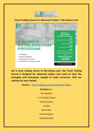 forex trading course for advanced traders