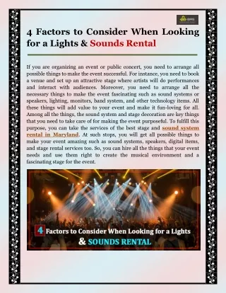 4 factors to consider when looking for a lights