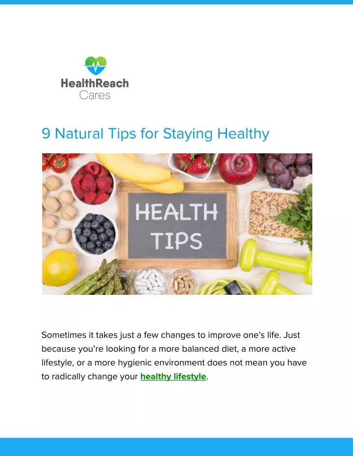 9 natural tips for staying healthy