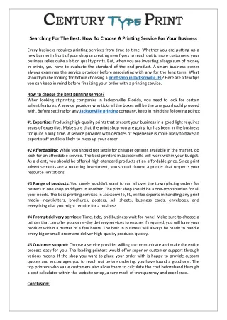 searching for the best how to choose a printing