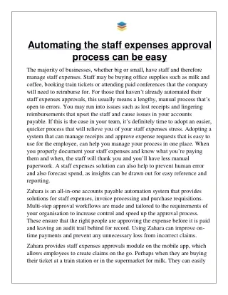 Automating the staff expenses approval process can be easy
