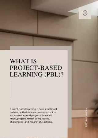 what is project based learning pbl