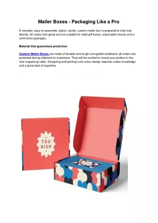 mailer boxes packaging like a pro
