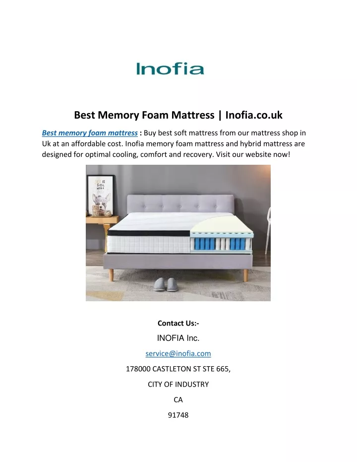 best memory foam mattress inofia co uk