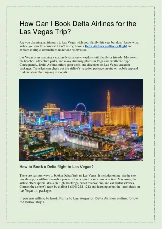 How Can I Book Delta Airlines for the Las Vegas Trip