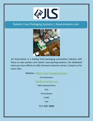 Robotic Case Packaging Systems | Jlsautomation.com