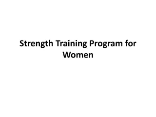 strength training program for women