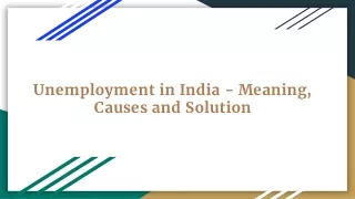 unemployment in india meaning causes and solution