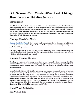 all season car wash offers best chicago hand wash