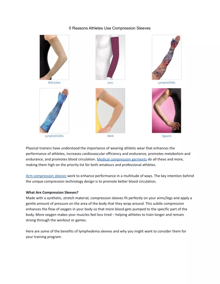 5 reasons athletes use compression sleeves