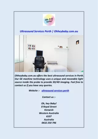 Ultrasound Services Perth  Ohheybaby.com.au