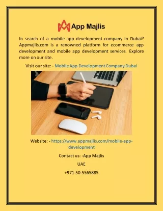 Mobile App Development Company Dubai  Appmajlis.com