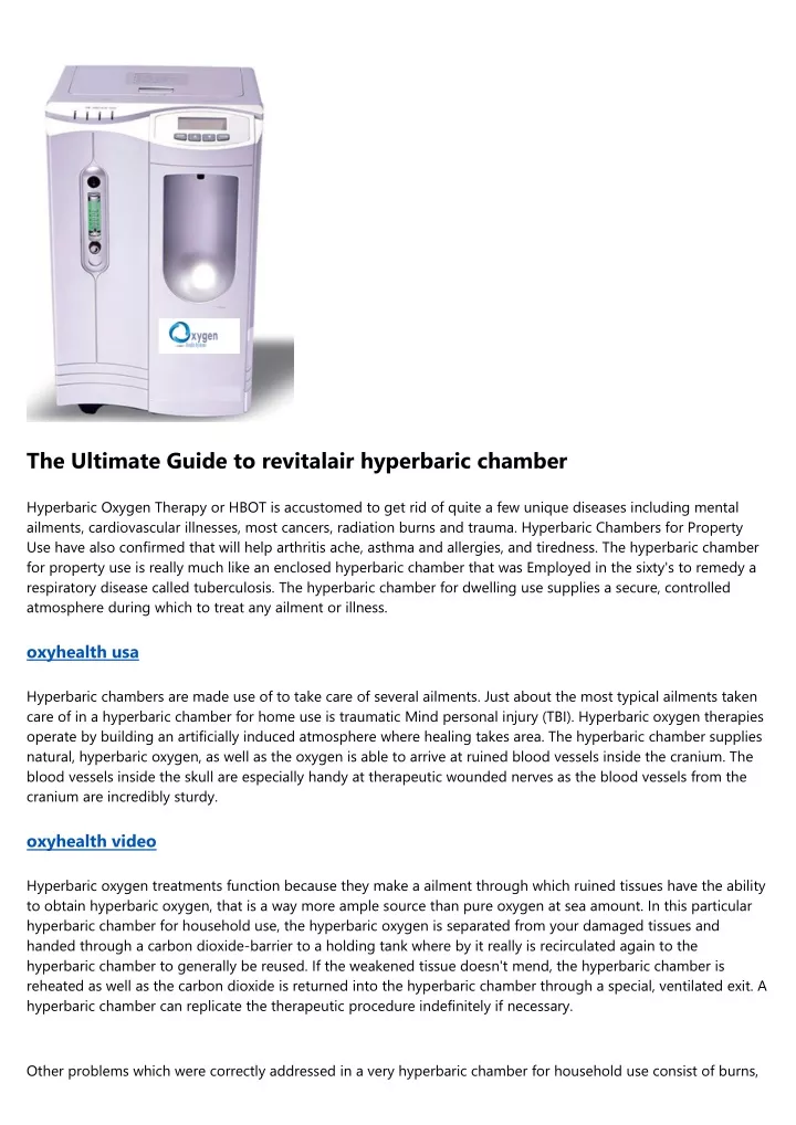 the ultimate guide to revitalair hyperbaric