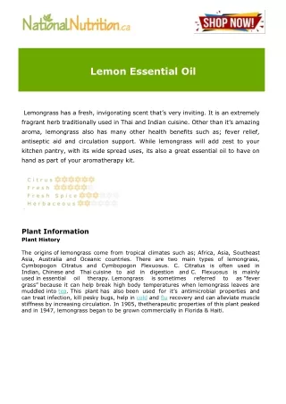 PPT - Lemongrass Essential Oil PowerPoint Presentation, free download -  ID:11420781