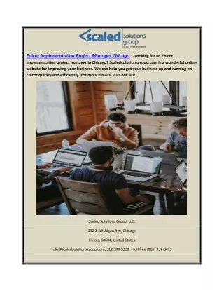 Epicor Implementation Project Manager Chicago  Scaledsolutionsgroup.com