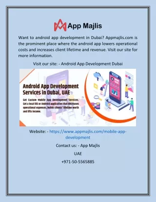 Android App Development Dubai  Appmajlis.com