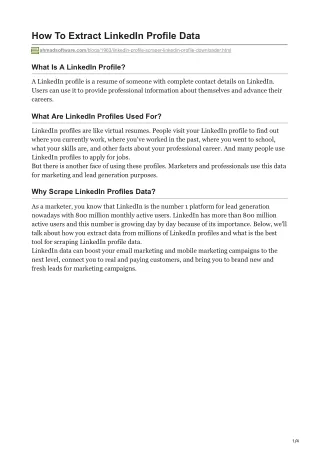 how to extract linkedin profile data