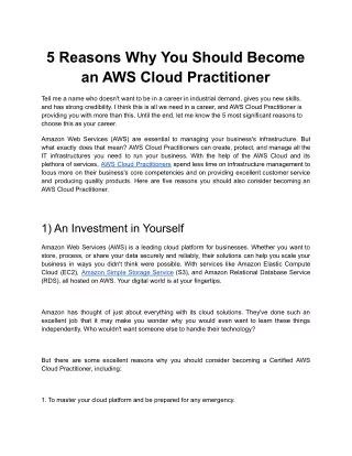 5 Reasons Why You Should Become an AWS Cloud Practitioner