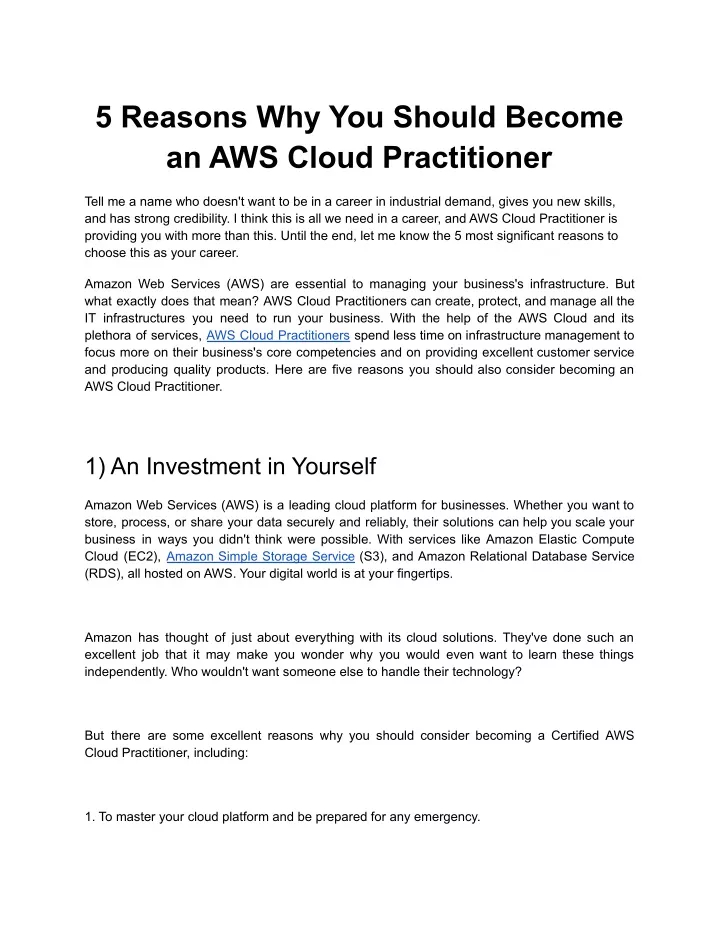 5 reasons why you should become an aws cloud