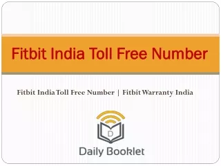 Fitbit India Toll Free Number