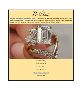 Diamond Alternative Engagement Rings | Bellisajewellery.com