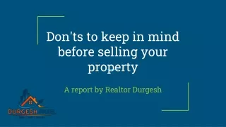 Don'ts to keep in mind before selling your property