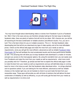 download facebook videos the right way