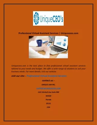 Professional Virtual Assistant Services