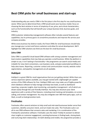 Best CRM picks for small businesses and start.docx