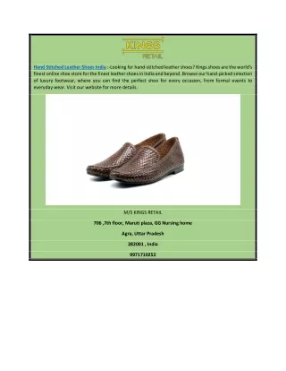Hand Stitched Leather Shoes India | Kings.shoes
