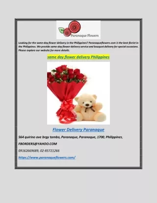 Same Day Flower Delivery Philippines  Paranaqueflowers.com