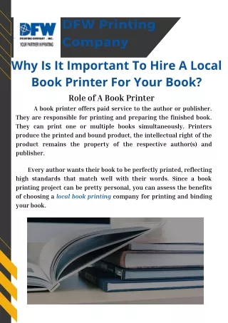 Local Book Printing | DFW Printing Company