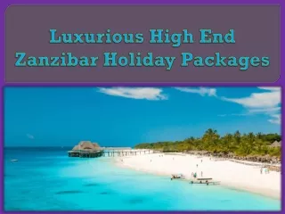 Luxurious High End Zanzibar Holiday Packages