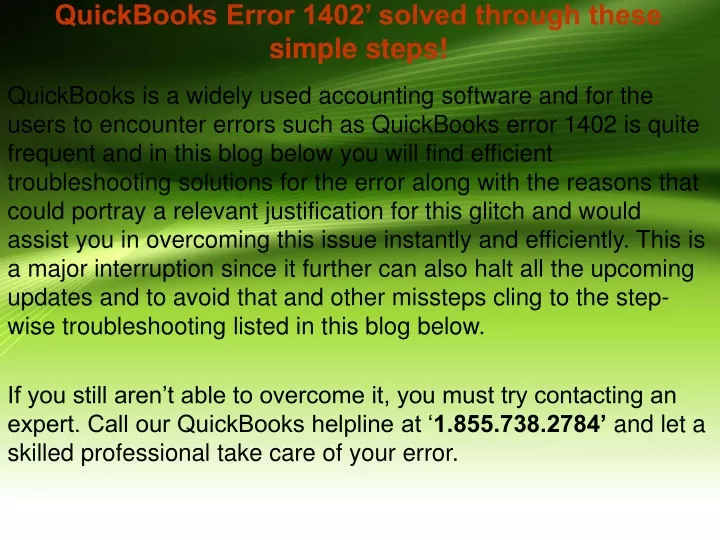 quickbooks error 1402 solved through these simple steps