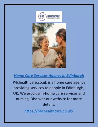 Home Care Services Agency in Edinburgh | P4chealthcare.co.uk