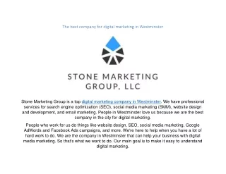 Stone Marketing Group Portfolio