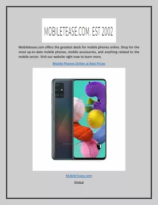 Mobile Phones Online at Best Prices  Mobiletease.com